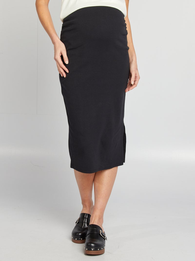 Saia midi justa Preto - Kiabi