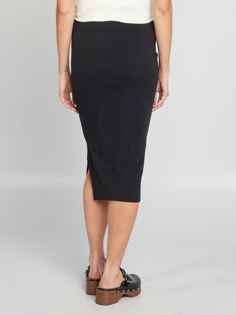 Saia midi justa Preto - Kiabi