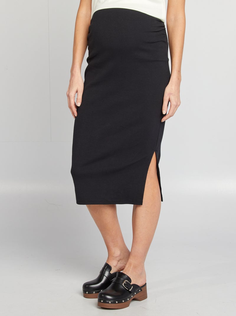 Saia midi justa Preto - Kiabi