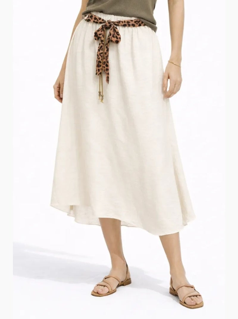 Saia midi mixray Creme - Kiabi