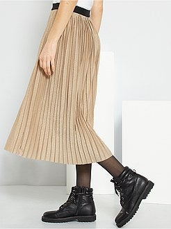 Saia midi plissada brilhante - Kiabi
