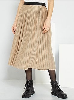 Saia midi plissada brilhante - Kiabi
