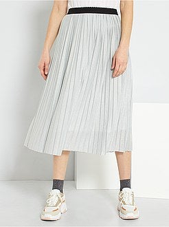 Saia midi plissada brilhante - Kiabi