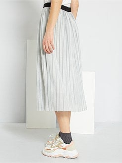 Saia midi plissada brilhante - Kiabi