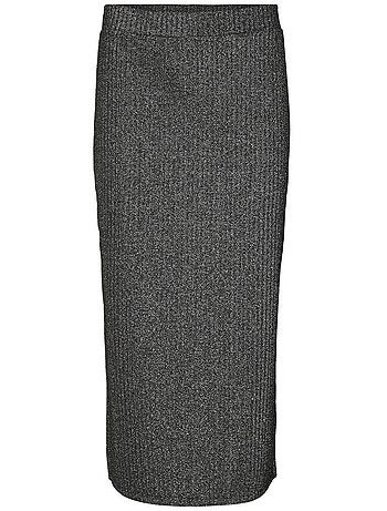 Saia midi cinzenta clara vero moda cora para mulher
