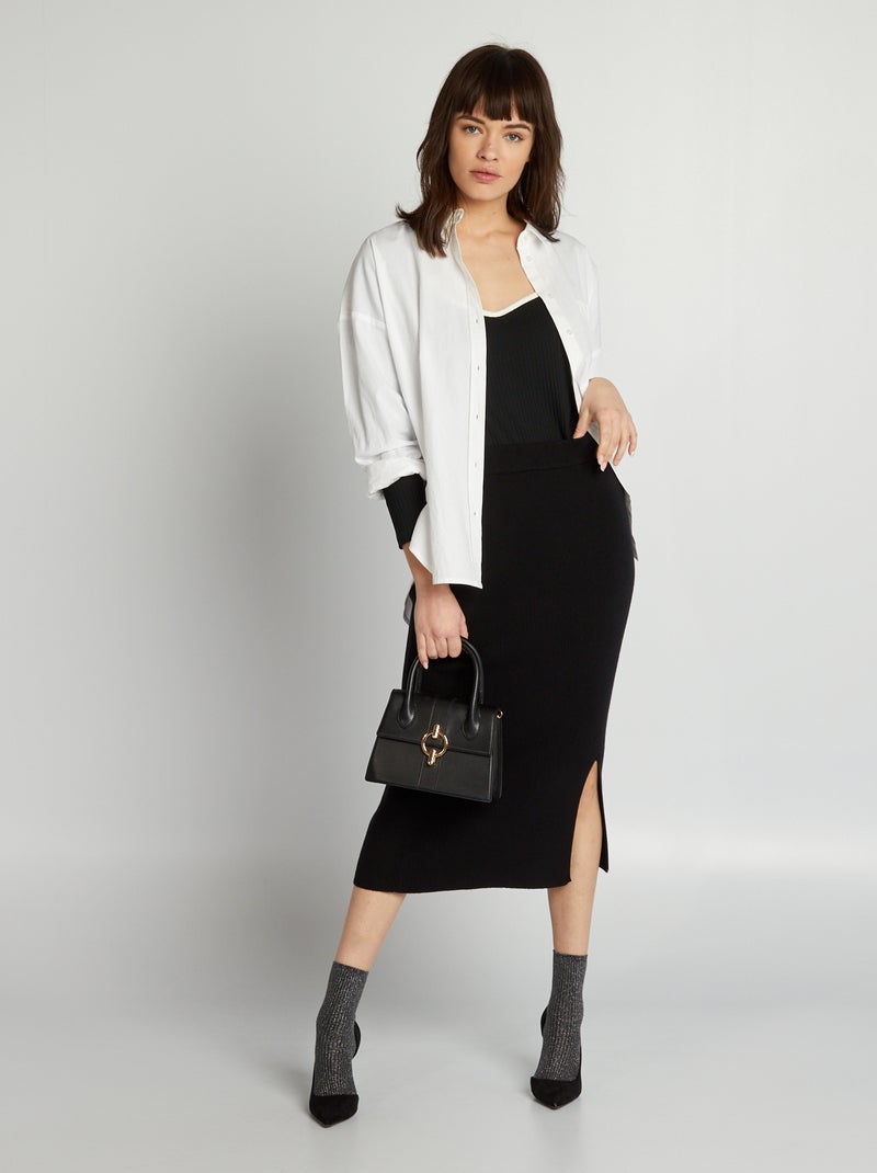 Saia midi Preto - Kiabi