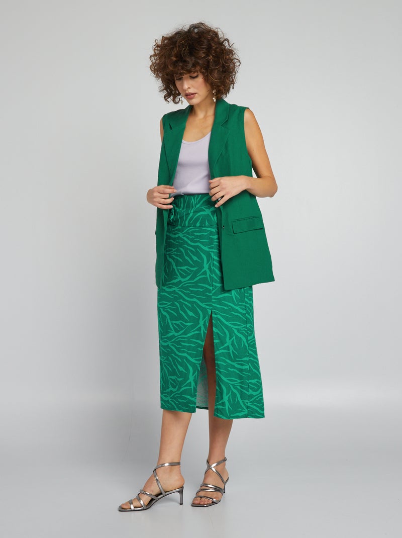 Saia midi zebra VERDE - Kiabi
