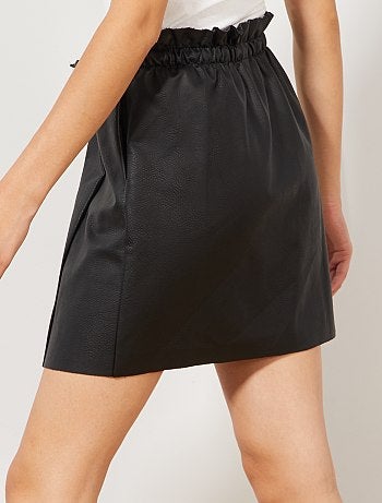 Saia 'paper bag' em pele sintética - Kiabi