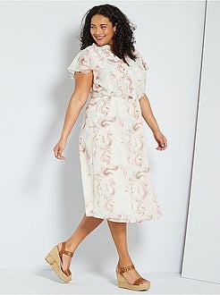 Saia pelo joelho com cintura marcada - Kiabi