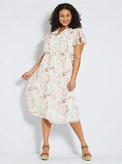 Saia pelo joelho com cintura marcada - Kiabi