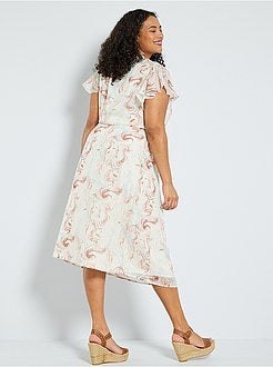 Saia pelo joelho com cintura marcada - Kiabi