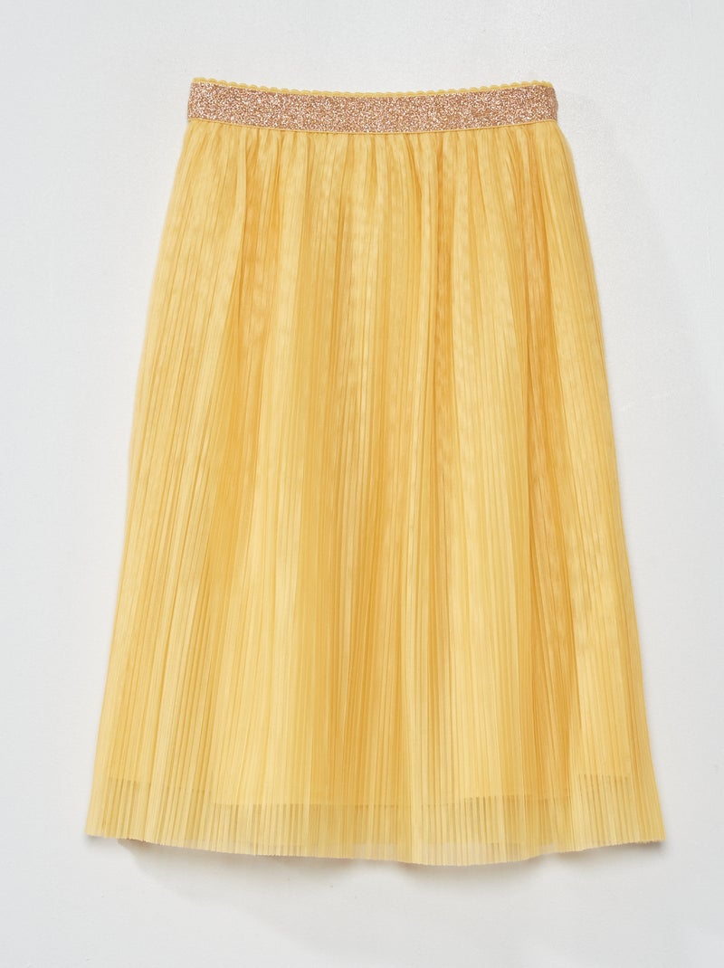 Saia pelo joelho em tule Amarelo - Kiabi