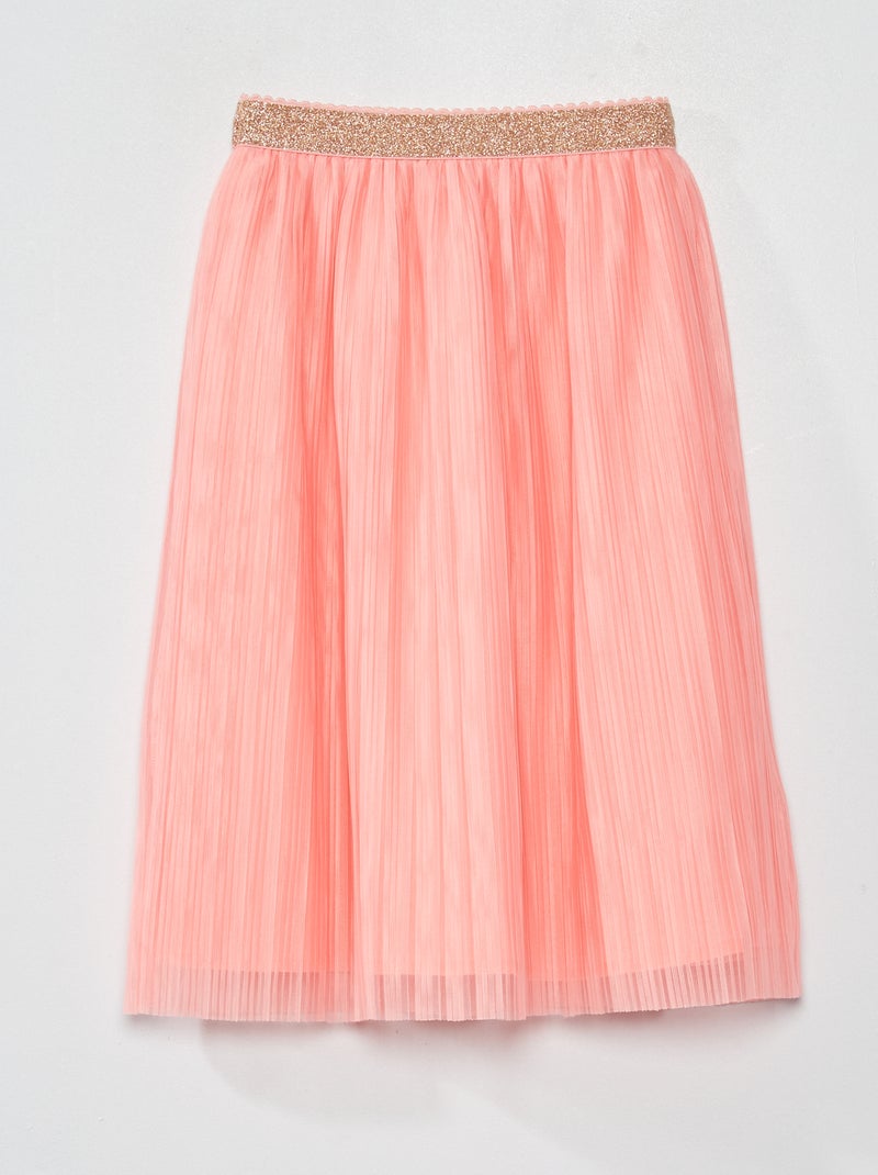 Saia pelo joelho em tule ROSA - Kiabi