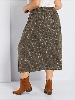 Saia pelo joelho estampada - Kiabi