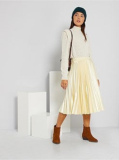 Saia plissada acetinada - Kiabi