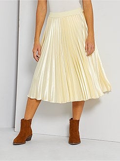 Saia plissada acetinada - Kiabi
