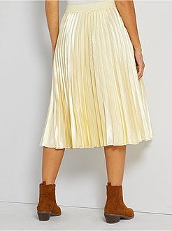 Saia plissada acetinada - Kiabi