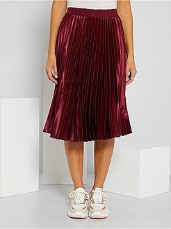Saia plissada acetinada - Kiabi