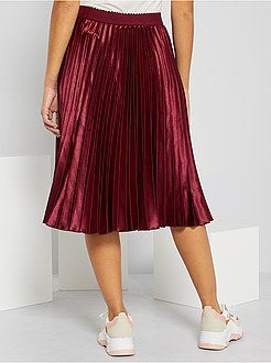 Saia plissada acetinada - Kiabi
