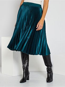 Saia plissada acetinada - Kiabi