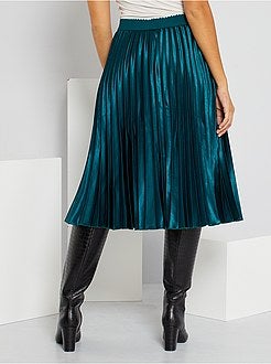 Saia plissada acetinada - Kiabi