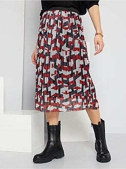 Saia plissada com fios metalizados - Kiabi