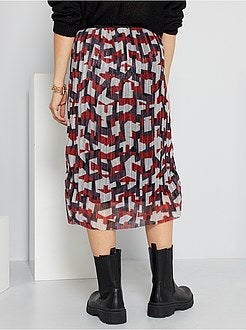 Saia plissada com fios metalizados - Kiabi