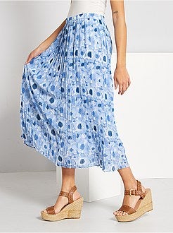 Saia plissada comprimento midi - Kiabi