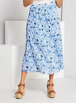 Saia plissada comprimento midi - Kiabi