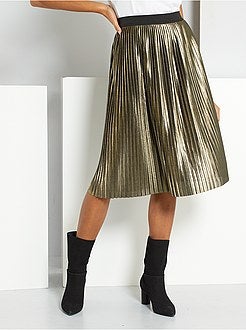 Saia plissada dourada 'JDY' - Kiabi