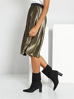 Saia plissada dourada 'JDY' - Kiabi