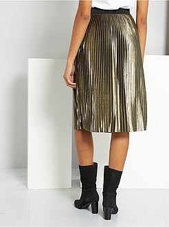 Saia plissada dourada 'JDY' - Kiabi