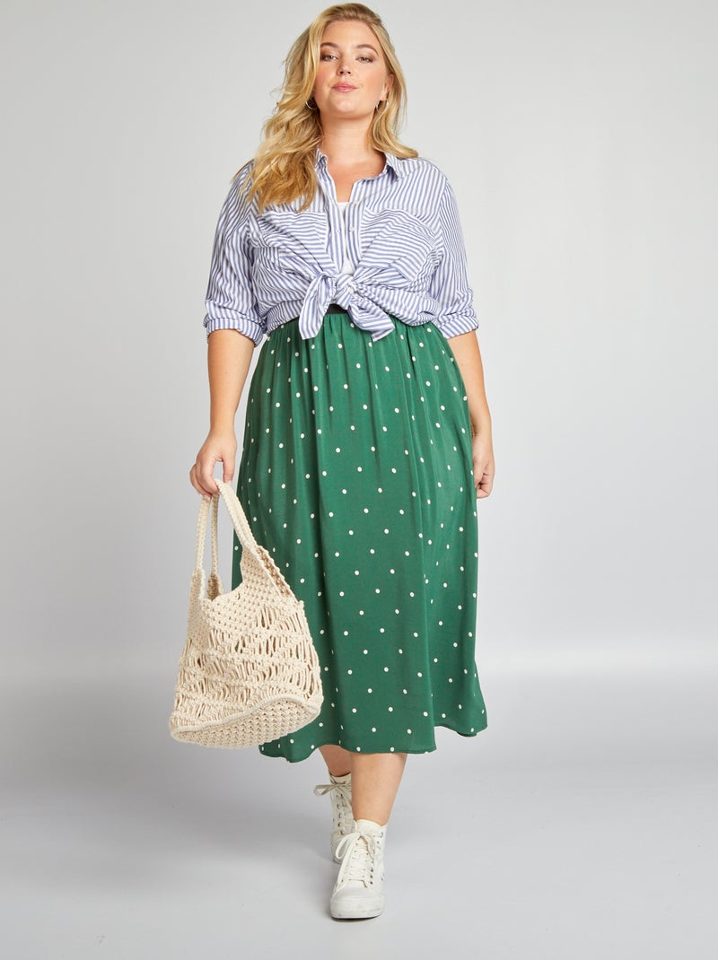 Saia semi-comprida com estampado all-over VERDE - Kiabi