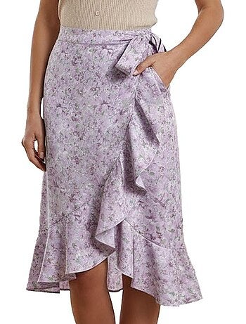Saia Violeta Floral Vero Moda Smilla para Mulher