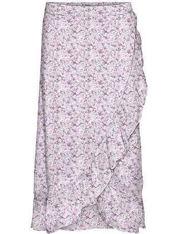 Saia Violeta Floral Vero Moda Smilla para Mulher