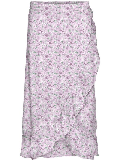 Saia Violeta Floral Vero Moda Smilla para Mulher - Kiabi Saia Violeta Floral Vero Moda Smilla para Mulher - Kiabi