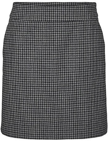 Saia xadrez pied-de-poule castanha vero moda julie para mulher