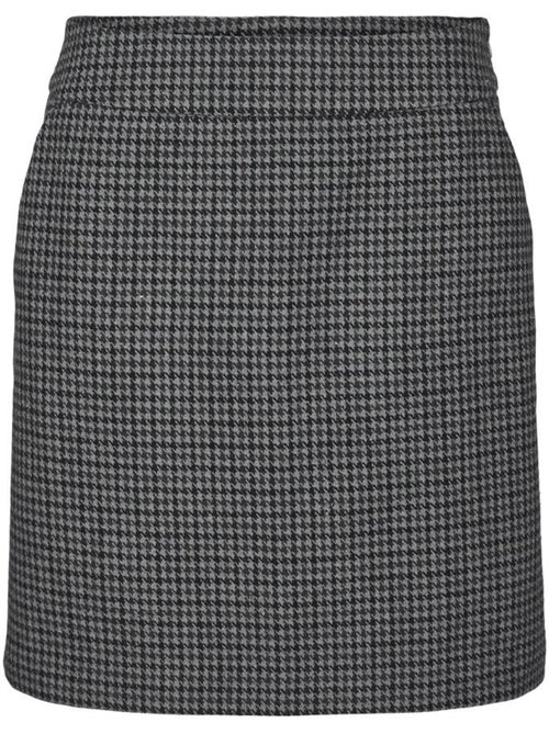 Saia Xadrez Pied-de-Poule Cinzenta Vero Moda Julie para Mulher - Kiabi