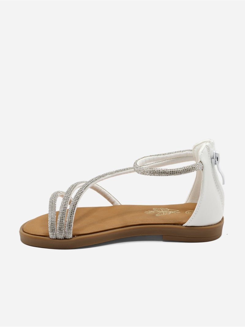 Sandália alça cruzada Branco - Kiabi