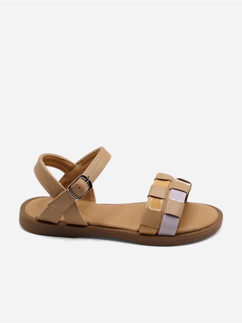 Sandália alça cruzada Camelo - Kiabi