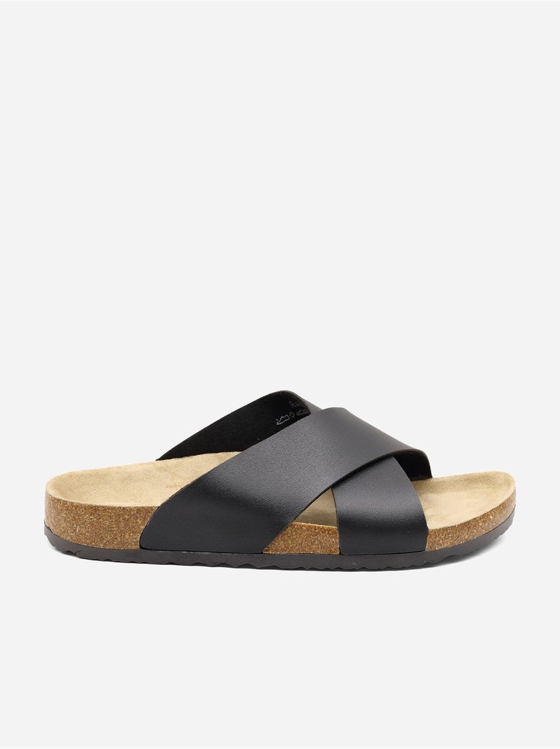 Sandália alça cruzada Preto - Kiabi