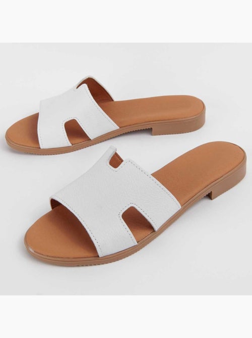 Sandália Baixa Couro Natural Purapiel - Kiabi