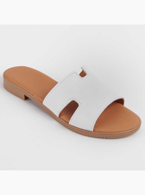 Sandália Baixa Couro Natural Purapiel - Kiabi