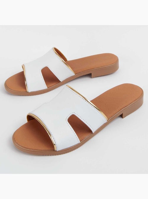 Sandália Baixa Couro Natural Purapiel - Kiabi