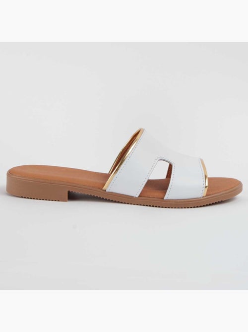 Sandália Baixa Couro Natural Purapiel - Kiabi
