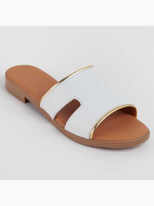 Sandália Baixa Couro Natural Purapiel - Kiabi