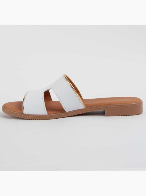 Sandália Baixa Couro Natural Purapiel - Kiabi