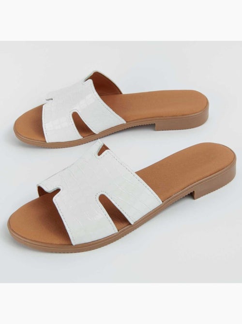 Sandália Baixa Couro Natural Purapiel - Kiabi