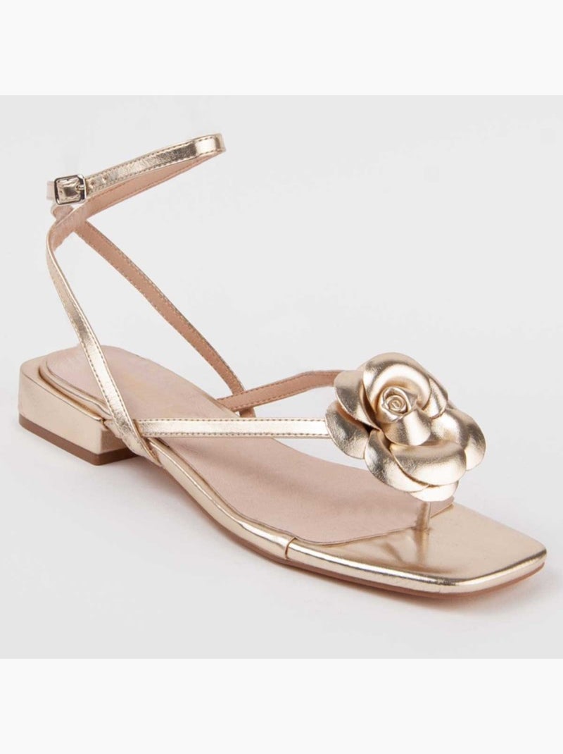 Sandália Baixa Material Sintético Montevita Dourado/Ouro - Kiabi