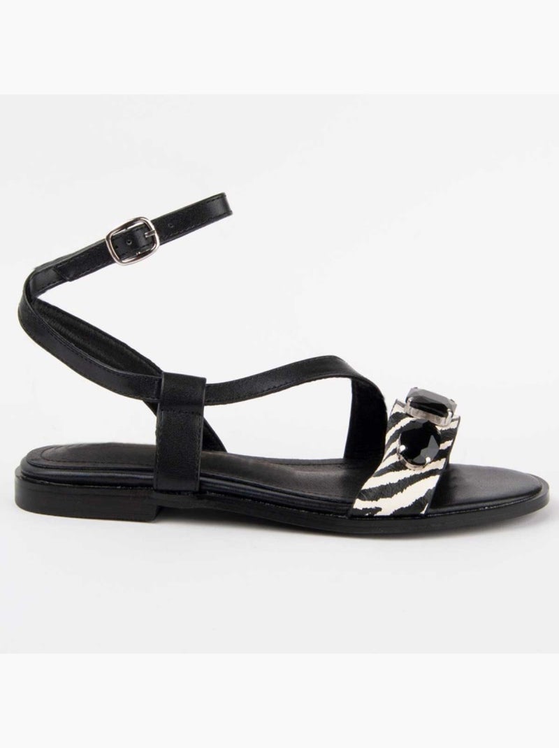Sandália Baixa Material Sintético Montevita Preto - Kiabi